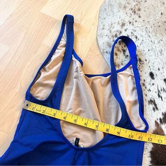 J. CREW Colbolt Blue Plunge Scoopback One Piece Swimsuit Size 4 - Picture 7 of 8